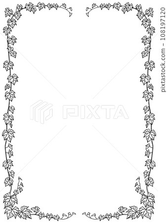 pen drawing ivy leaf frame 108197120