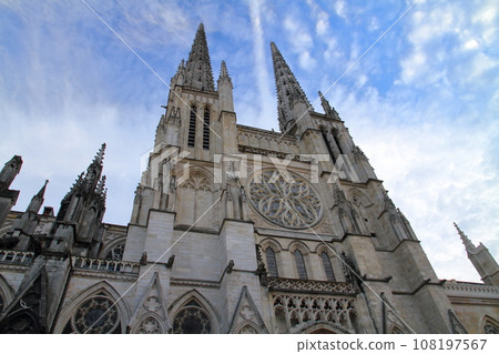 Saint-Andre Cathedral, a landmark in the center of Bordeaux, France and a world cultural heritage site with its impressive two spiers Saint-Andre Cathedral, a landmark in the center of Bordeaux, France and a world cultural heritage site with its impressive two spiers 108197567