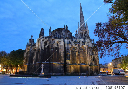 Saint-Andre Cathedral in the early morning, a world cultural heritage site with impressive two spiers and a city landmark in Bordeaux, France 108198107