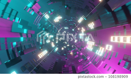 Colorful and beautiful cyber space tunnel Colorful and beautiful cyber s Colorful and beautiful cyber space tunnel Colorful and beautiful cyber s 108198909