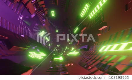 Colorful and beautiful cyber space tunnel Colorful and beautiful cyber s Colorful and beautiful cyber space tunnel Colorful and beautiful cyber s 108198965