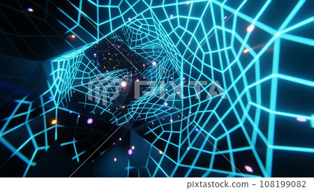 Colorful and beautiful cyber space tunnel Colorful cyber space Colorful and beautiful cyber space tunnel Colorful cyber space 108199082