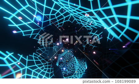 Colorful and beautiful cyber space tunnel Colorful cyber space Colorful and beautiful cyber space tunnel Colorful cyber space 108199089