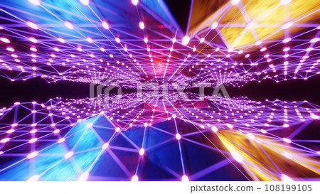 Colorful and beautiful cyber space tunnel Colorful cyber space 108199105