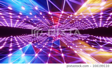 Colorful and beautiful cyber space tunnel Colorful cyber space Colorful and beautiful cyber space tunnel Colorful cyber space 108199110