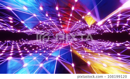 Colorful and beautiful cyber space tunnel Colorful cyber space Colorful and beautiful cyber space tunnel Colorful cyber space 108199120