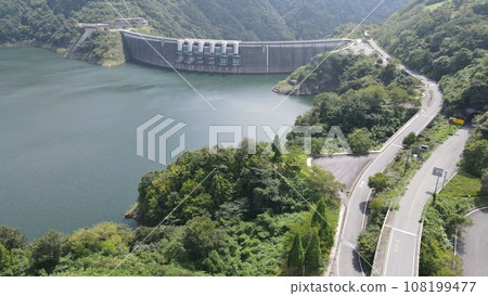 Aerial view of Atsui dam 108199477