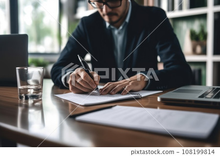 Businessman Signing documents In The Office Businessman Signing documents In The Office 108199814
