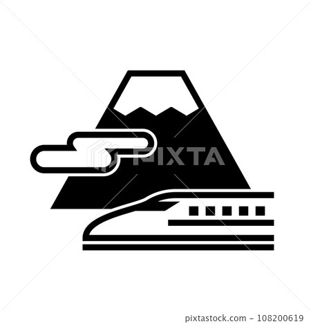 富士山和新幹線圖標 富士山和新幹線圖標 108200619
