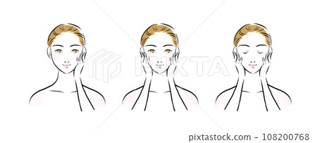 一個女人把手放在臉上的插圖 1 一個女人把手放在臉上的插圖 1 108200768