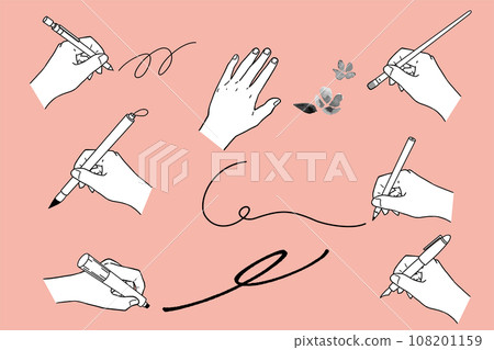 Writing hand/Drawing hand (with white background) 108201159