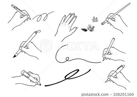 Writing hand/Drawing hand (line drawing only) Writing hand/Drawing hand (line drawing only) 108201160