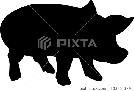 The pig outline art for animal or food concept 108201389