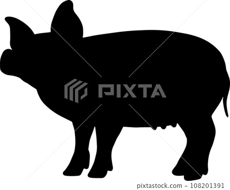 The pig outline art for animal or food concept The pig outline art for animal or food concept 108201391