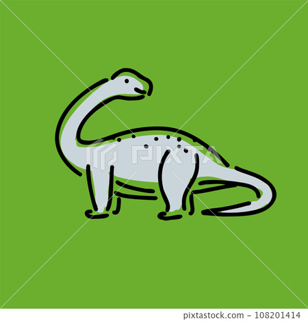 Loose dinosaur line drawing illustration 108201414