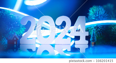 New Year concept. Christmas composition with number 2024 108201415