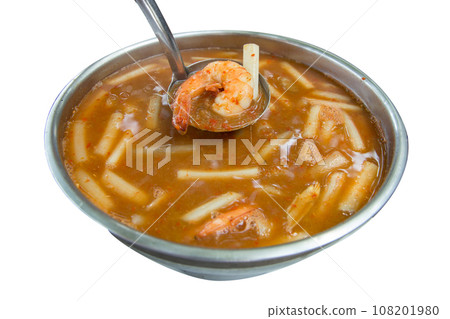 Shrimp in Curry sour lotus stem, focus selective 108201980