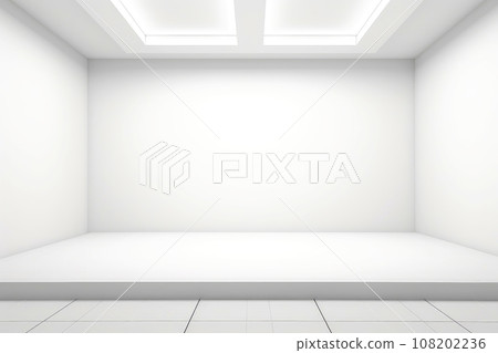 Abstract futuristic architecture background, Minimal technology white backdrop, Generative AI illustration Abstract futuristic architecture background, Minimal technology white backdrop, Generative AI illustration 108202236