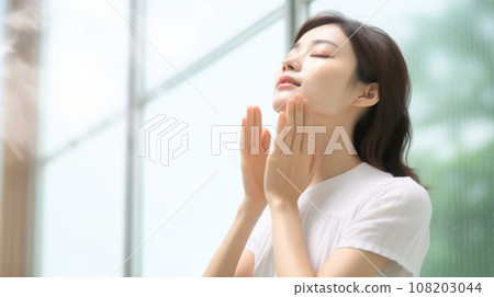 年輕女子,美麗形象,洗臉 年輕女子,美麗形象,洗臉 108203044