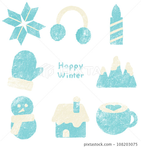 Winter and Christmas warm icon illustration set (blue) Winter and Christmas warm icon illustration set (blue) 108203075