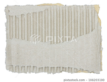 Torn pieces of corrugated paper isolated on white background Torn pieces of corrugated paper isolated on white background 108203100