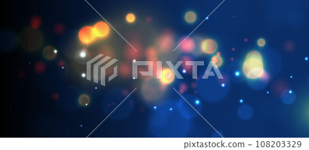 Abstract blue bokeh background with defocused circles and sparkles. Decor element for Christmas and New Year holidays Abstract blue bokeh background with defocused circles and sparkles. Decor element for Christmas and New Year holidays 108203329