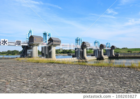 Akigase water intake weir, which takes in Tokyo's tap water Akigase water intake weir, which takes in Tokyo's tap water 108203827