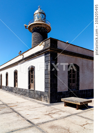Lighthouse Punta Jandia on Canary Island Fuerteventura, Spain Lighthouse Punta Jandia on Canary Island Fuerteventura, Spain 108205495