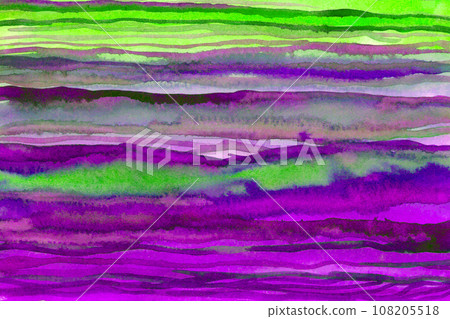 Striped purple -green watercolor background texture 108205518