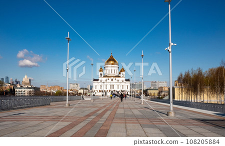 View of the Cathedral of Christ the Savior from the Patriarchal Bridge. View of the Cathedral of Christ the Savior from the Patriarchal Bridge. 108205884
