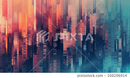 Generative AI, an abstract background image with a glitch effect 108206914