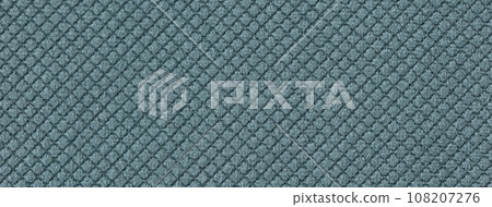 Texture of light blue fluffy fabric background with rhomboid pattern, macro. Abstract backdrop 108207276
