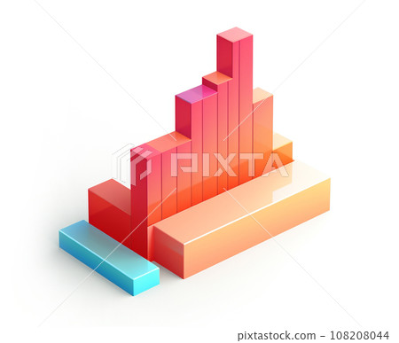 3D graph chart illustration Generative AI 108208044