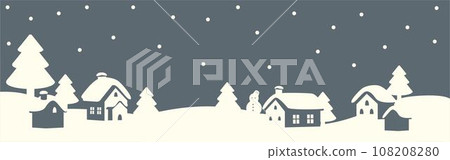 Winter banner frame web background cityscape snow scene silhouette simple illustration material Winter banner frame web background cityscape snow scene silhouette simple illustration material 108208280