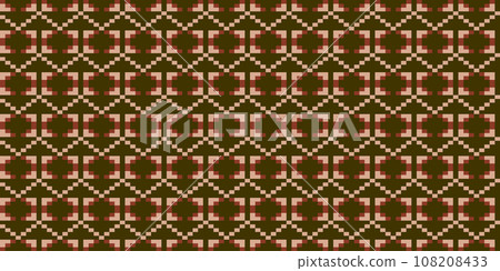 Ukrainian folk embroidery seamless pattern. Ukrainian towel with ornament, Rushnyk called, in vector.  108208433