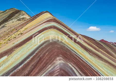 Gorgeous vivid colors of Vinicunca, the majestic rainbow mountain located in Cusco region, Peru Gorgeous vivid colors of Vinicunca, the majestic rainbow mountain located in Cusco region, Peru 108208658