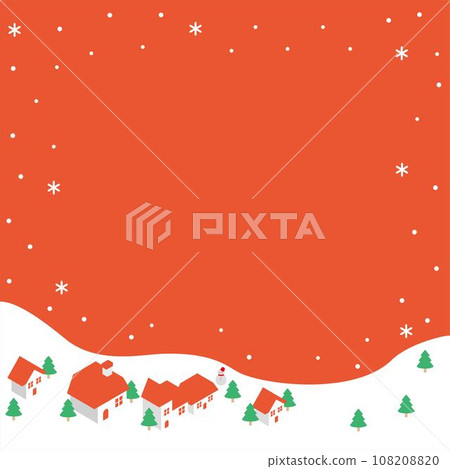 等距冬季框架背景城市景觀雪景簡單複製空間設計插圖 108208820