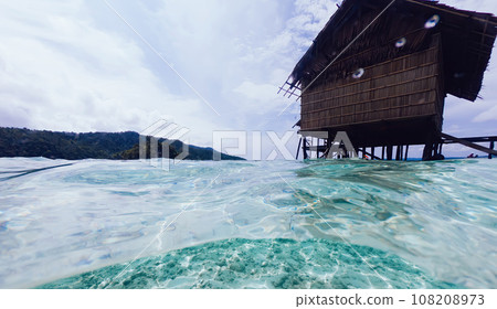 seascape view of picturesque nature environment with scenic waterline seascape view of picturesque nature environment with scenic waterline 108208973