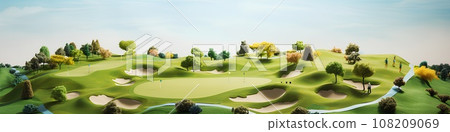 Golf course (3D) diorama landscape 108209069
