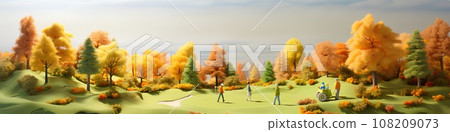 Golf course (3D) diorama landscape 108209073