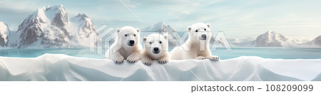Polar bears on the ice (3D) diorama landscape 108209099