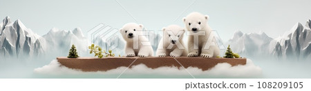 Polar bears on the ice (3D) diorama landscape 108209105