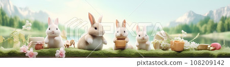 Rabbit Picnic (3D) Landscape Rabbit Picnic (3D) Landscape 108209142