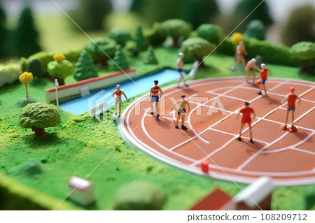 Athletics practice scene-1 (3D) diorama 108209712
