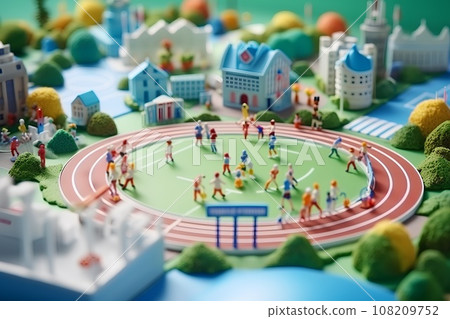 Athletics practice scene-2 (3D) diorama 108209752