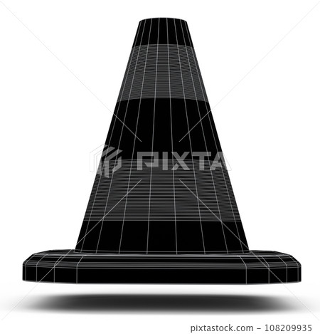 Set of traffic cones for under construction road work on white background 108209935