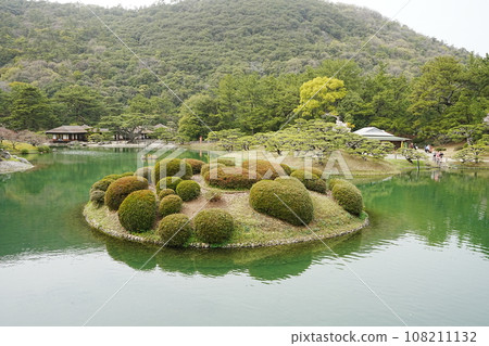 Japan Kagawa Takamatsu Ritsurin Park Japanese Garden Pond Japan Kagawa Takamatsu Ritsurin Park Japanese Garden Pond 108211132