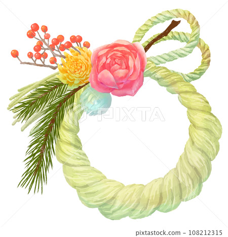 Wreath type decoration Simple New Year decoration illustration 108212315