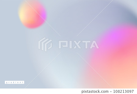 Abstract gradient vector background. Minimal pattern banner with 3d wave liquid shapes in pastel color. Modern graphic design for cover, flyer, creative brochure 108213097