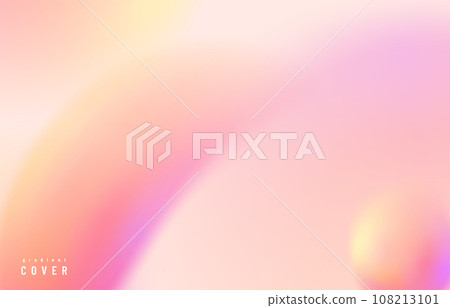 Abstract gradient vector background. Minimal pattern banner with 3d wave liquid shapes in pastel color. Modern graphic design for cover, flyer, creative brochure 108213101